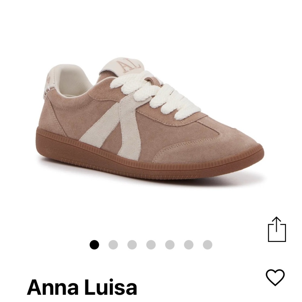 Elegant Tan Suede Women's Sneakers - Picture 2 of 7